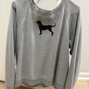 The Black Dog Gray Sweatshirt with Black Dog Silhouette